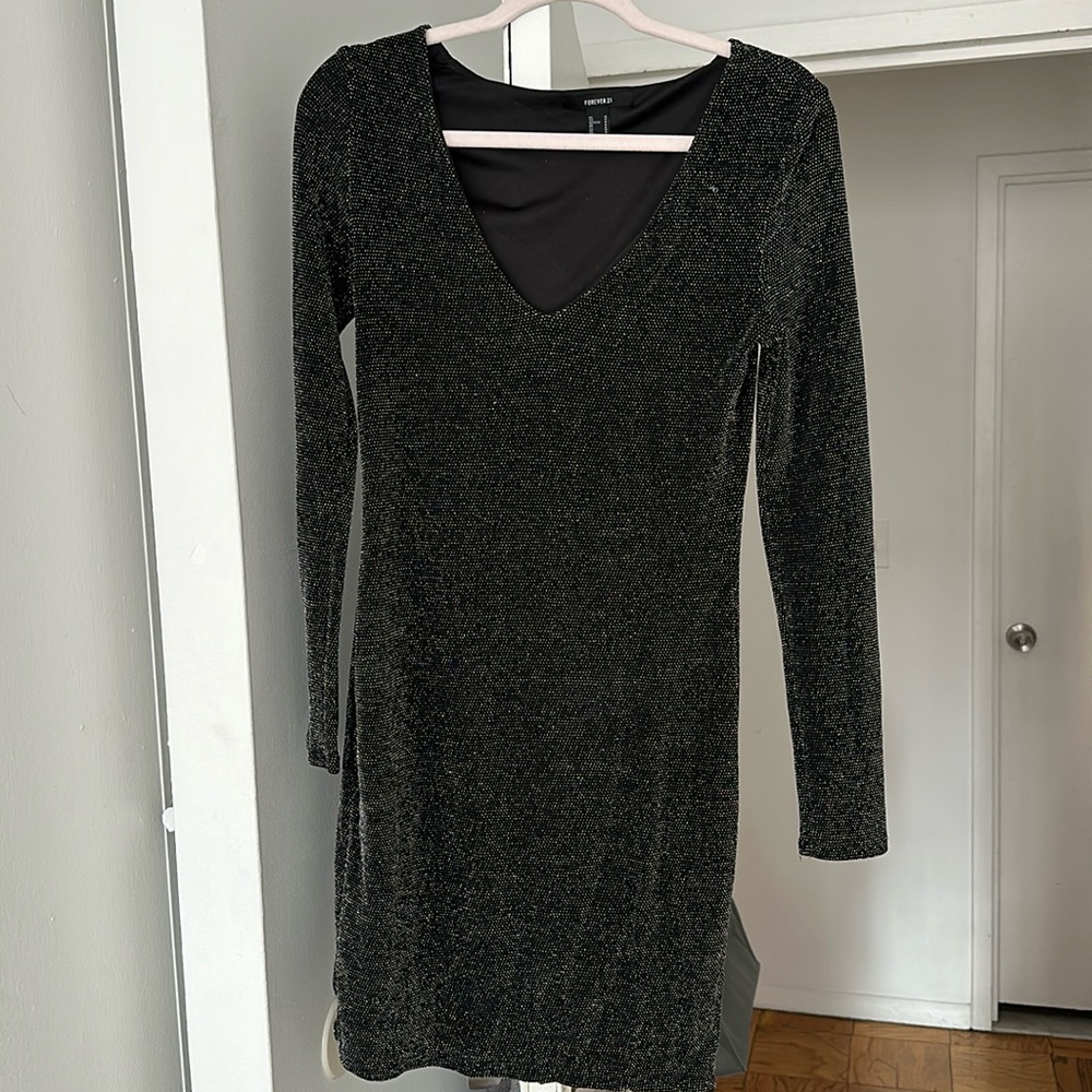 Sparkly long sleeve mini dress